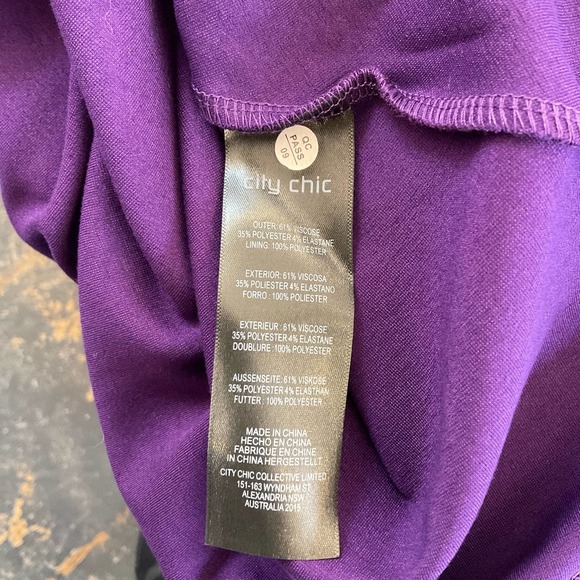 NWT City Chic Fit and Flare Dress Petunia Purple Women's Size 20 - Picture 3 of 5